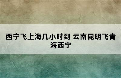 西宁飞上海几小时到 云南昆明飞青海西宁